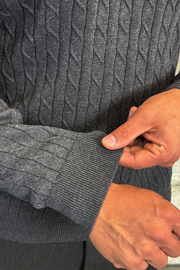 Мужской джемпер Polo Ralph Lauren cable-knit - Dark Grey   