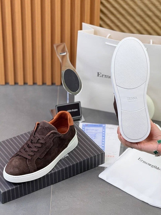 Мужские замшевые кроссовки Ermenegildo Zegna