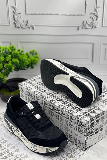 Мужские замшевые кроссовки Premiata Moe Run - Black   