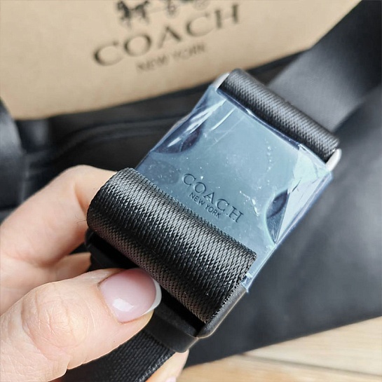 Кожаная сумка на пояс Coach Track - Black