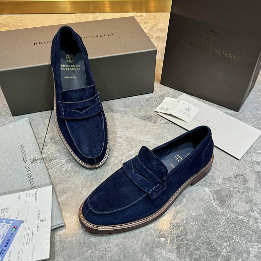 Мужские замшевые лоферы Brunello Cucinelli Premium   