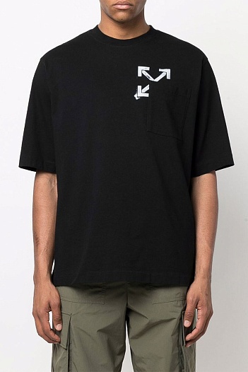 Чёрная оверсайз футболка Off-White Arrows-print   