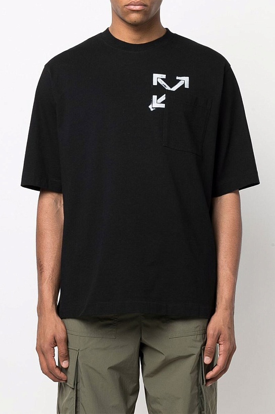 Чёрная оверсайз футболка Off-White Arrows-print