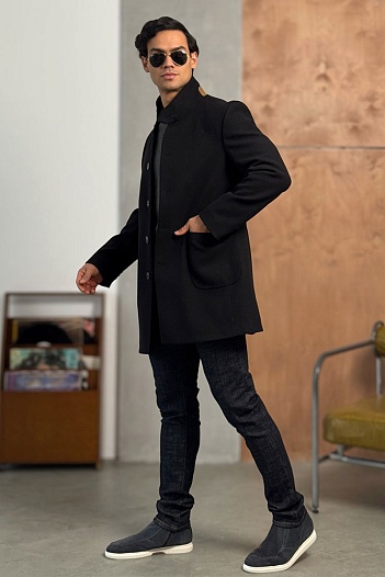 Мужское пальто чёрного цвета Loro Piana   