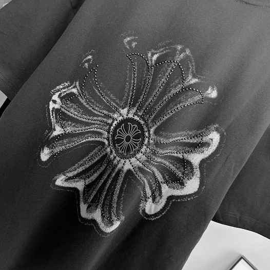 Чёрная оверсайз футболка Chrome Hearts Premium   