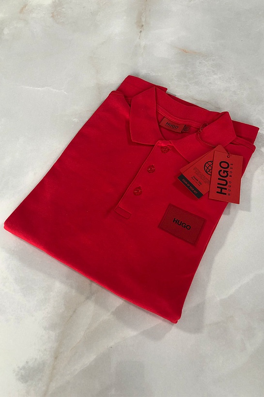 Красное мужское поло Hugo Boss
