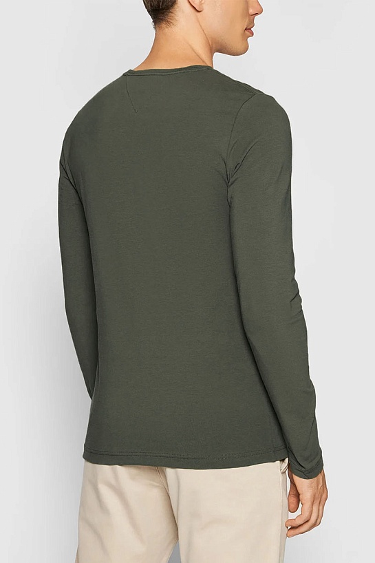 Мужской лонгслив Tommy Hilfiger зелёного цвета