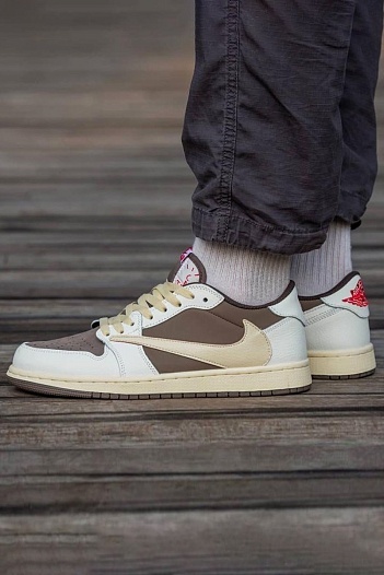 Кроссовки Travis Scott x Nike Air Jordan 1 Low "Reverse Mocha" Premium   