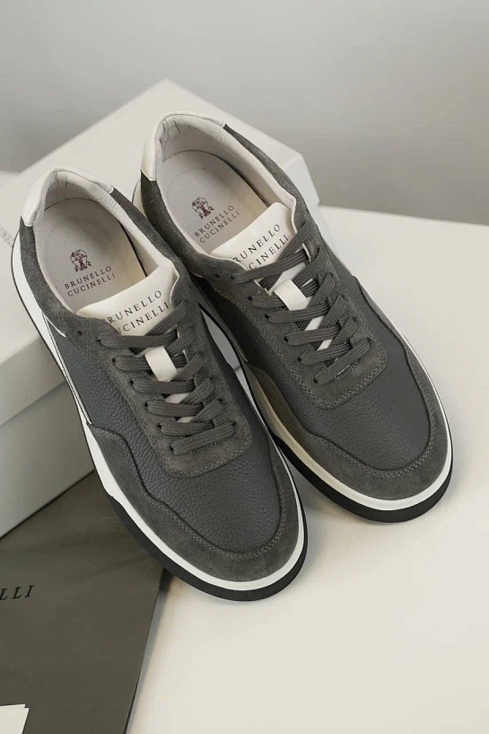 Мужские комбинированные кроссовки Brunello Cucinelli