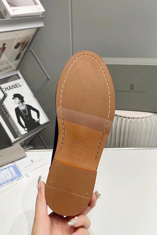 Замшевые лоферы Brunello Cucinelli unlined - Navy