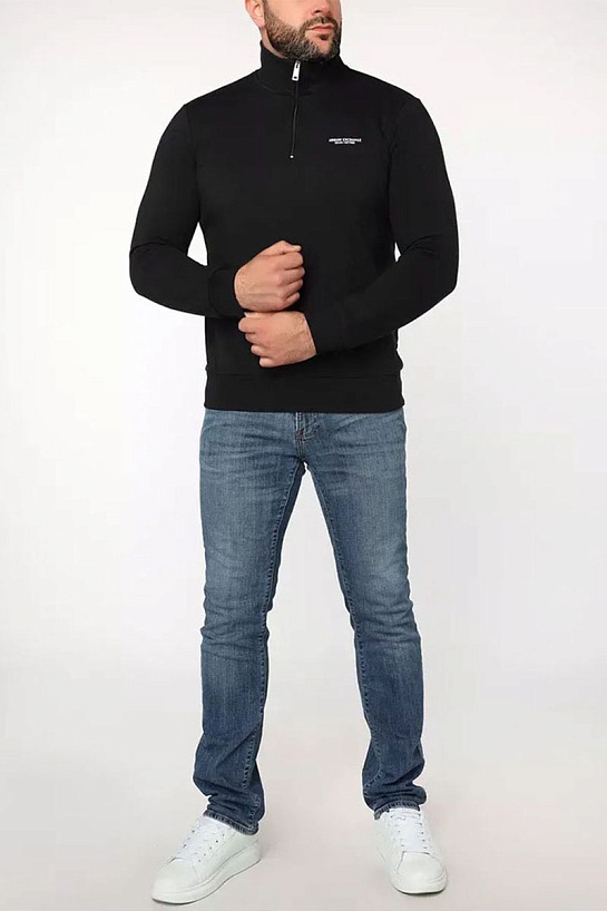Мужской джемпер Armani Exchange zip-neck - Black