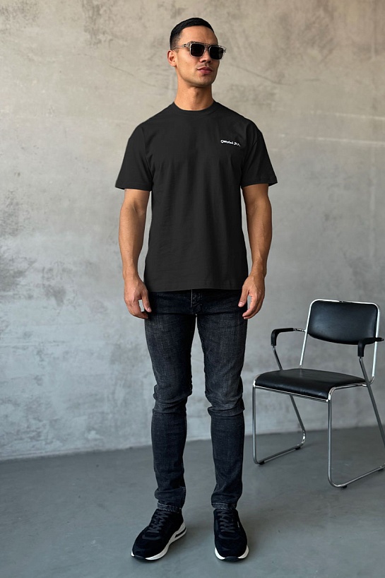 Мужская футболка Dior logo-embroidered - Black