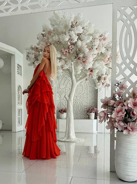 Женское воздушное платье красного цвета Zimmermann