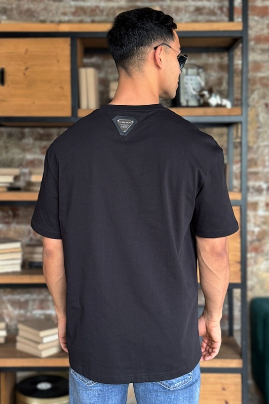 Чёрная оверсайз футболка Bottega Veneta logo-print