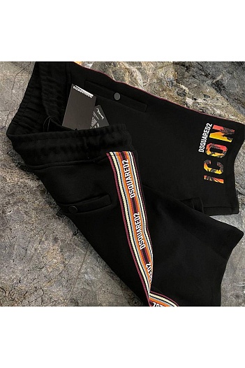 Мужские чёрные шорты Dsquared2 Icon tropical   
