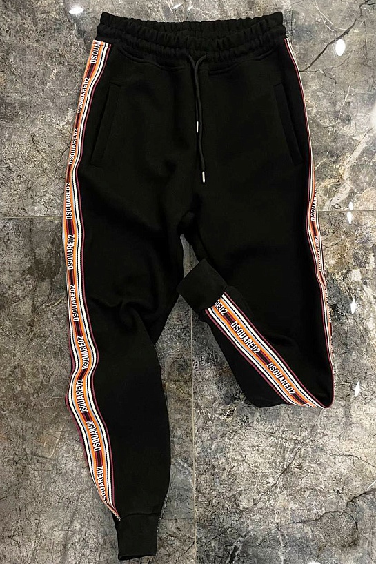 Мужской чёрный костюм Dsquared2 logo-pattern