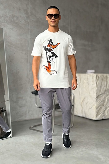 Мужская белая футболка Iceberg x Looney Tunes   