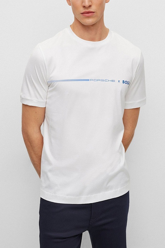 Футболка белого цвета Hugo Boss x Porsche