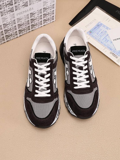 Комбинированные кроссовки Premiata Mick - Brown / Grey   