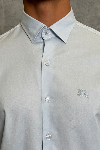 Мужская рубашка Burberry logo-embroidered - Blue   