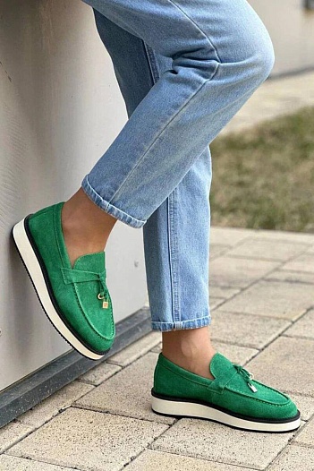 Женские замшевые лоферы Loro Piana   