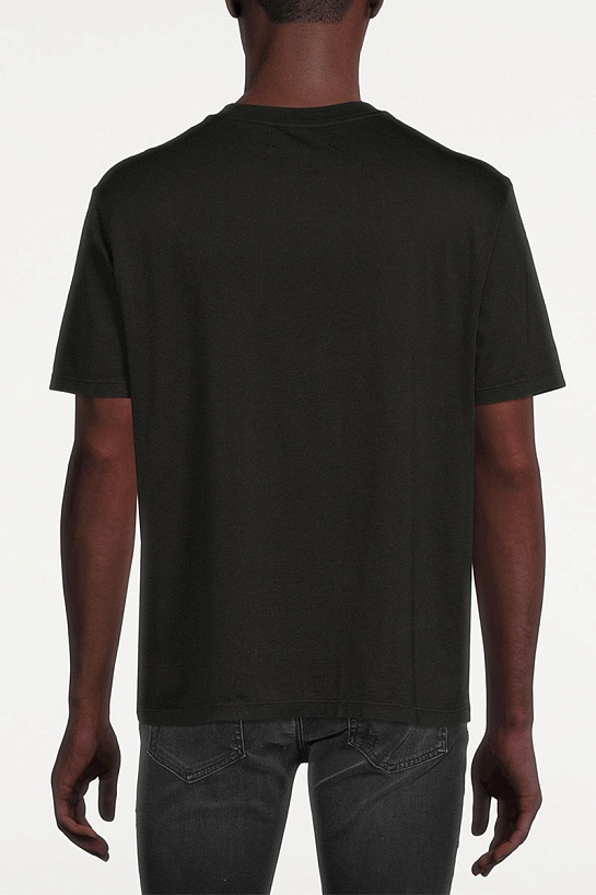 Чёрная оверсайз футболка Amiri Hibiscus Logo