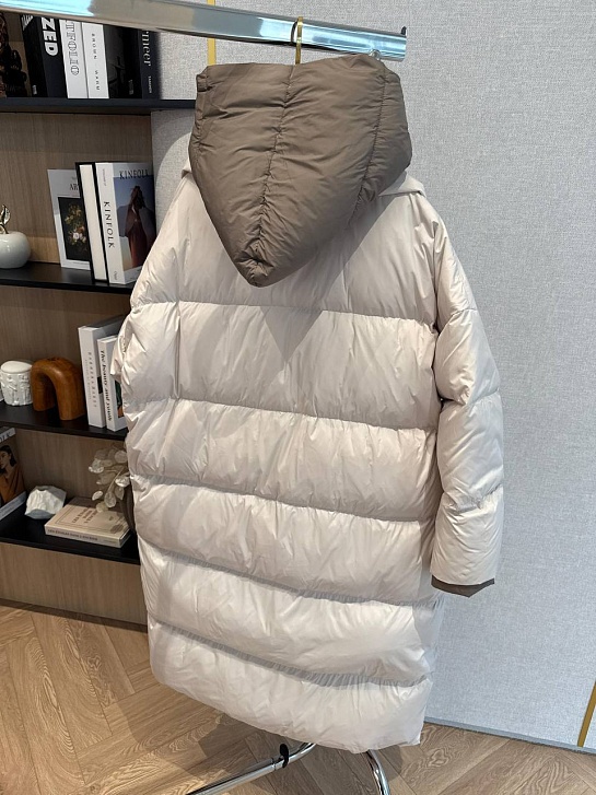 Женский пуховик с капюшоном Max Mara premium - Beige