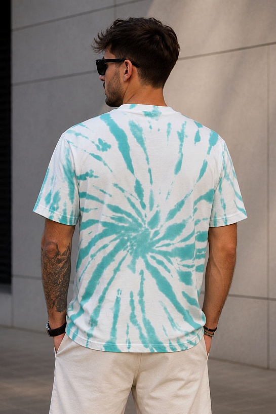 Мужская белая футболка Kenzo Logo Tie-Dye