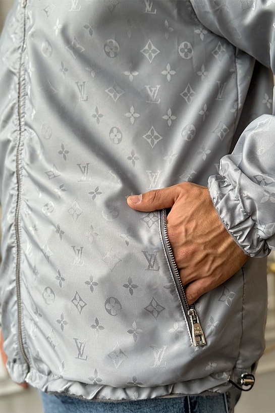 Мужская двусторонняя куртка Louis Vuitton Monogram - Grey