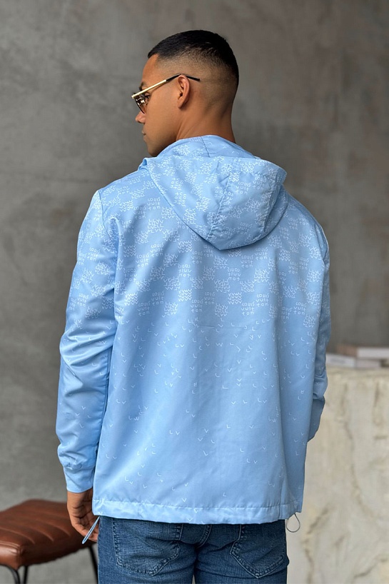 Ветровка голубого цвета Louis Vuitton Damier Spread Windbreaker