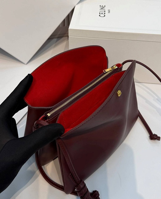 Кожаная сумка Celine Trio Flap premium 22.5x13x3.5 см
