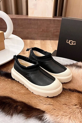 Женские замшевые ботинки UGG Tasman Hybrid - Black / White   