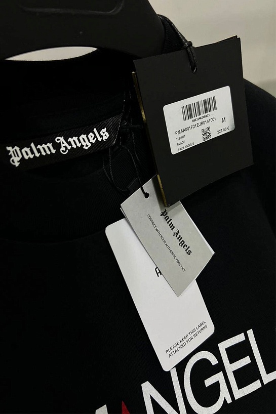 Чёрная оверсайз футболка Palm Angels Racing Stars