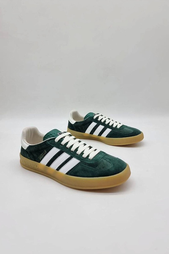 Женские кроссовки Gucci x Adidas Gazelle Collaboration - Green