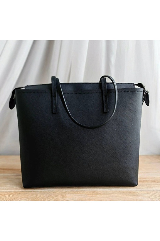 Кожаная сумка-шоппер Prada 34x27 см - Black