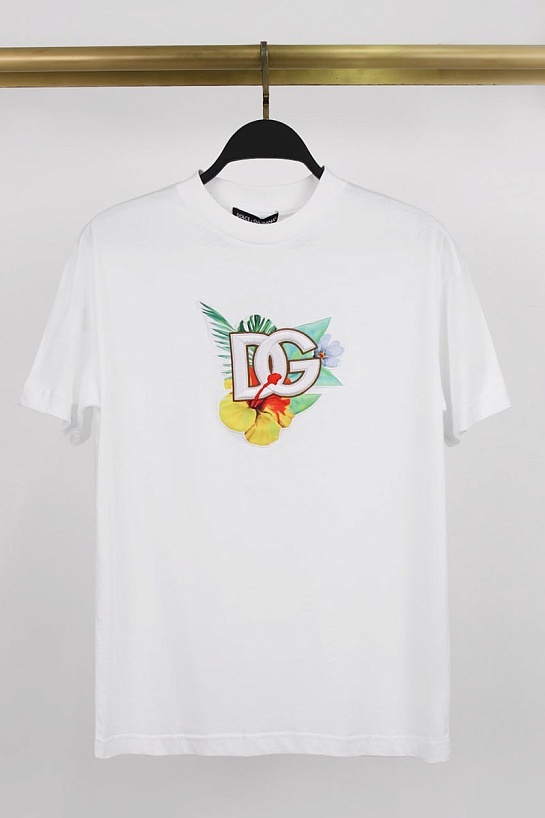 Футболка белого цвета Dolce & Gabbana Hawaiian Floral