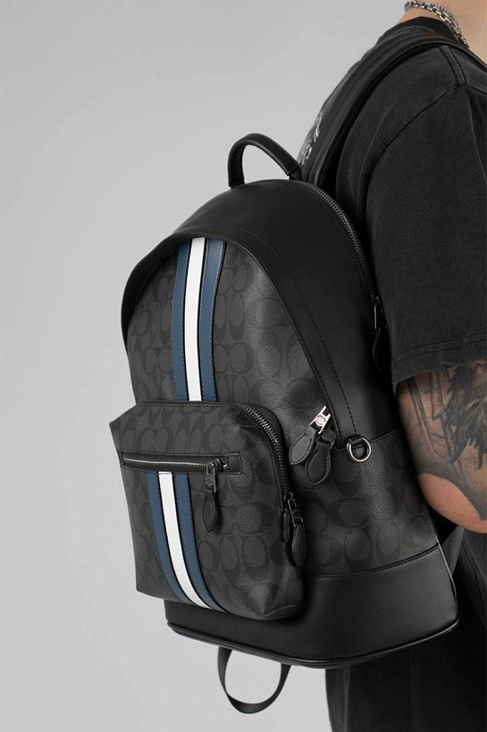 Кожаный рюкзак Coach monogram 39x30 см