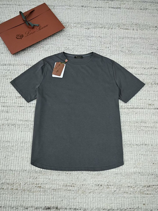 Мужская тёмно-серая футболка Loro Piana premium