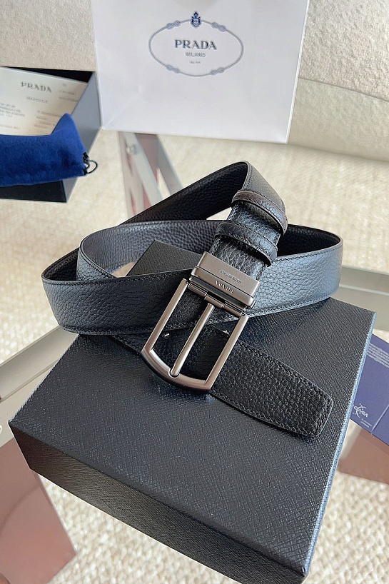 Двусторонний кожаный ремень Prada premium