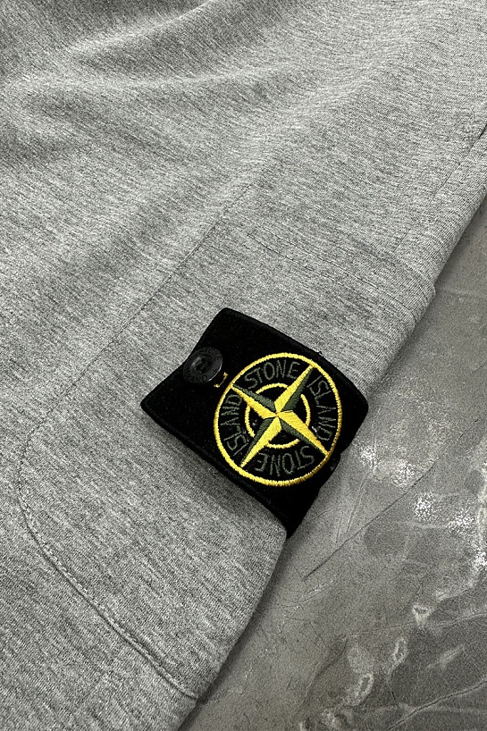 Мужские серые шорты Stone Island compass-patch