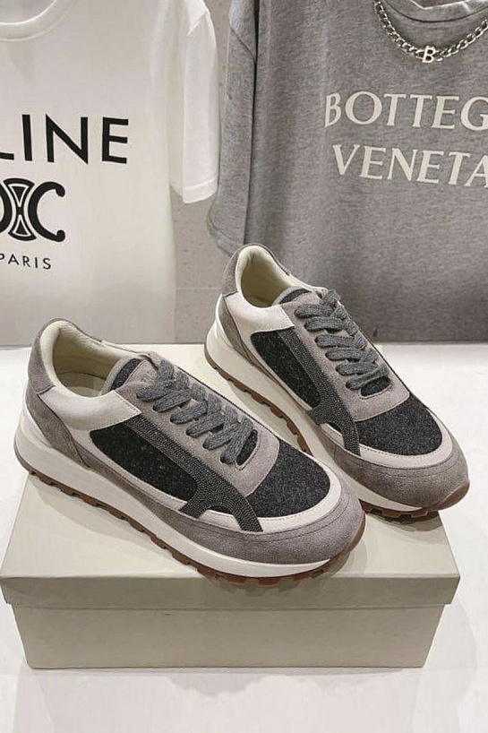 Женские замшевые кроссовки Brunello Cucinelli premium