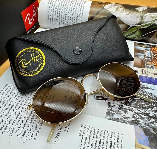 Солнцезащитные очки Ray-Ban Oval Metal - Brown   