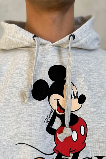 Серое оверсайз худи Gucci Disney "Mickey Mouse"   