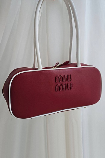 Кожаная сумка тоут MIU MIU Beau 29x14 см - Red   