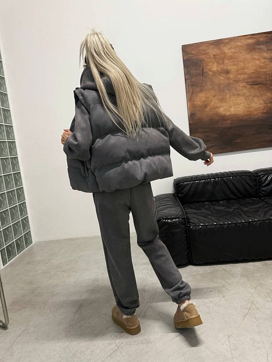Женский серый костюм тройка MIU MIU