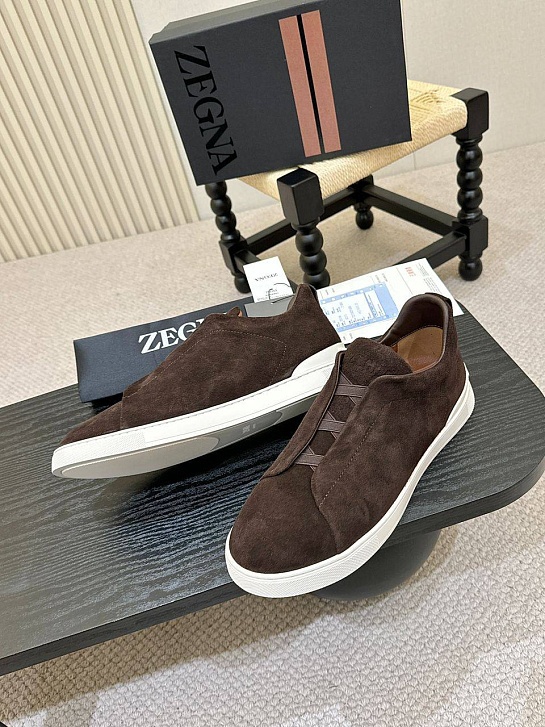 Мужские кроссовки Ermenegildo Zegna Triple Stitch - Brown