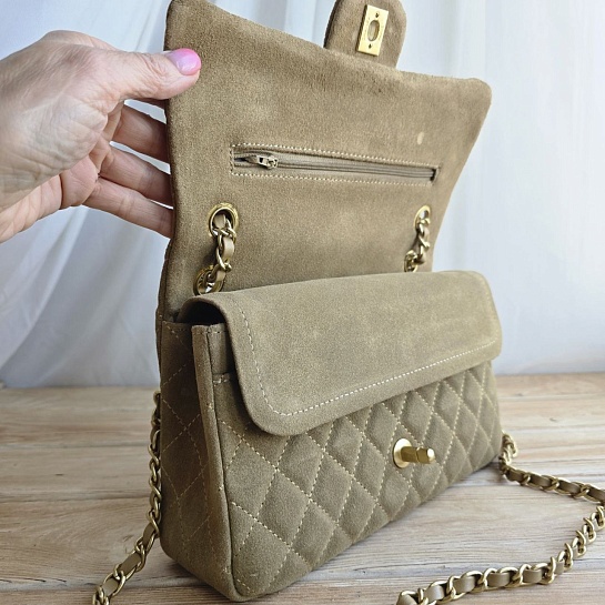 Замшевая сумка Chanel Classic Double Flap 25x14 см