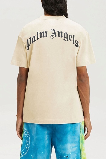 Бежевая оверсайз футболка Palm Angels Bear Classic   