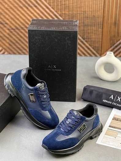 Кроссовки синего цвета Armani Exchange   