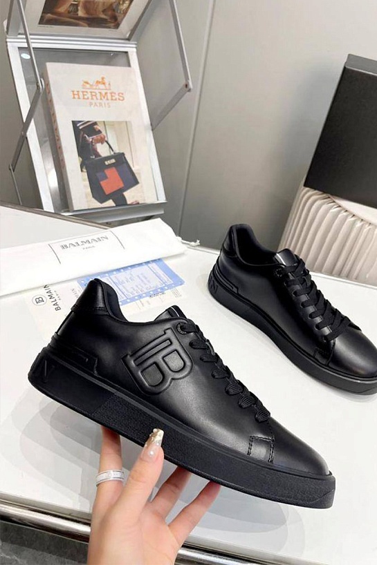 Мужские кожаные кроссовки Balmain B-Court